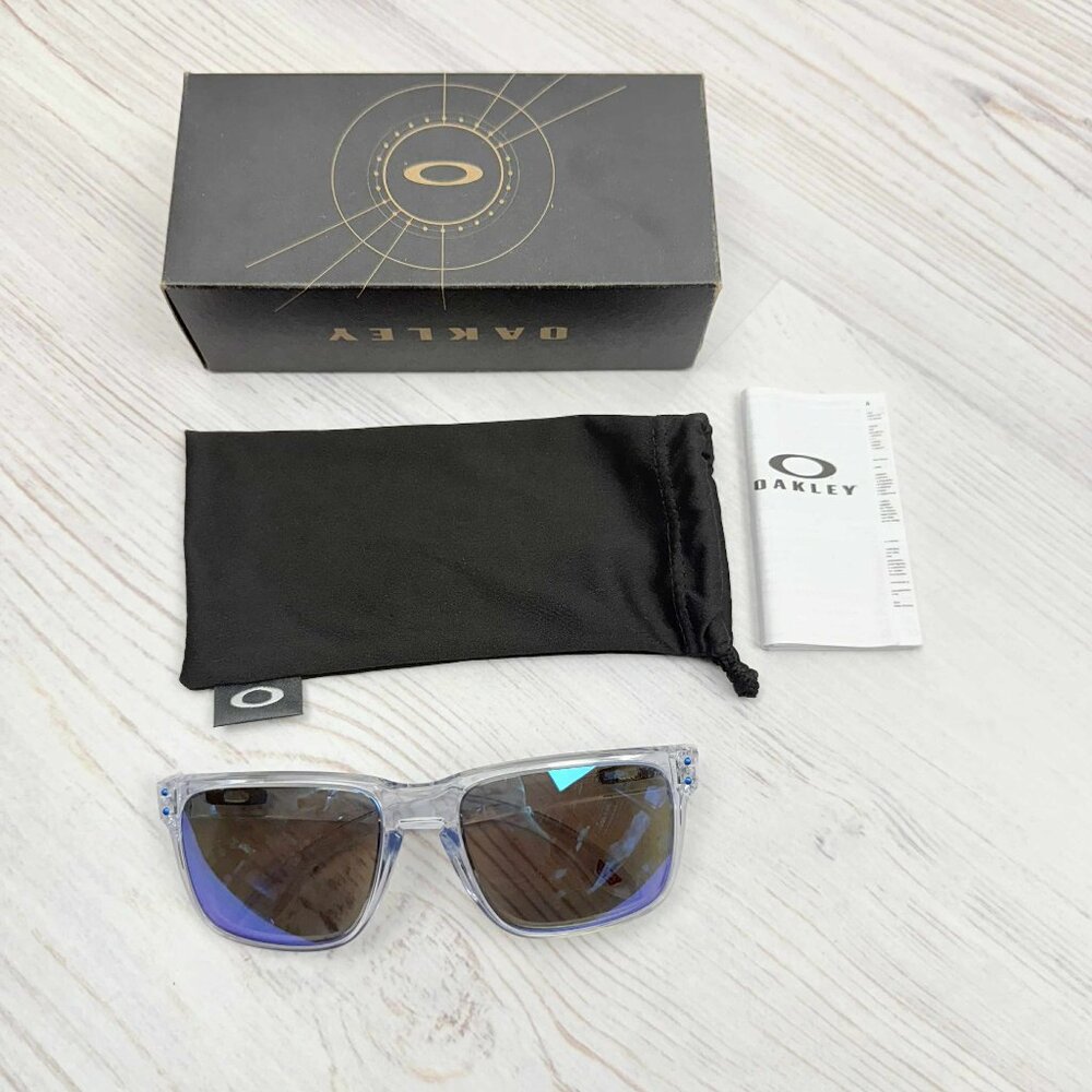 Share Oakley Holbrook XL Polished Clear/Prizm Sapphire Polarized 59 mm Sunglasse